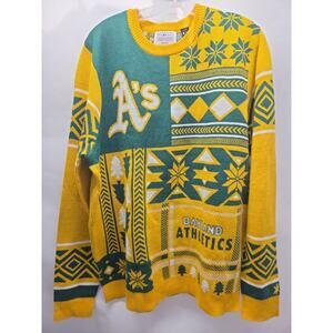 MLB Athletics Oakland A’s Klew Ugly Christmas Sweater Mens XLarge